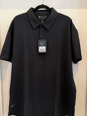 BYLT Basics Black Men's Polo